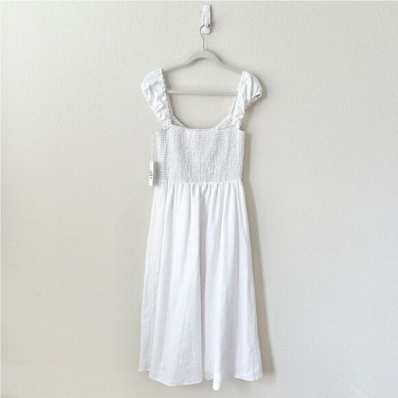 Reformation Tavi Linen Dress Short Sleeve Size Medium NWT - Picture 6 of 14